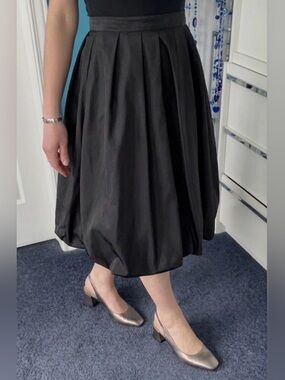 Vintage 50s Black Bubble Hem Skirt  • Special Occasion Wedding Prom Party